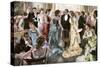 Reception to Introduce a Young Man to Society, circa 1900-null-Stretched Canvas