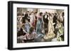 Reception to Introduce a Young Man to Society, circa 1900-null-Framed Giclee Print