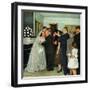 "Receptions Line", June 16, 1951-John Falter-Framed Giclee Print