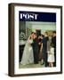 "Receptions Line" Saturday Evening Post Cover, June 16, 1951-John Falter-Framed Giclee Print