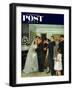 "Receptions Line" Saturday Evening Post Cover, June 16, 1951-John Falter-Framed Giclee Print