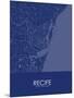 Recife, Brazil Blue Map-null-Mounted Poster