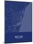 Recife, Brazil Blue Map-null-Mounted Poster