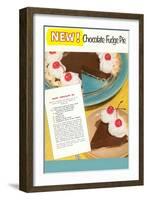 Recipe for Chocolate Fudge Pie-null-Framed Art Print