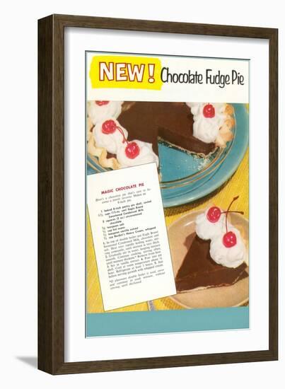 Recipe for Chocolate Fudge Pie-null-Framed Art Print