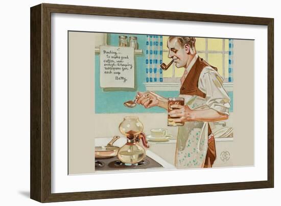 Recipe for Coffee-Joseph Christian Leyendecker-Framed Art Print