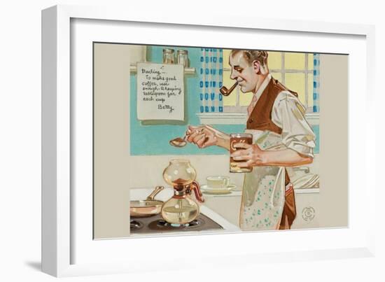 Recipe for Coffee-Joseph Christian Leyendecker-Framed Art Print