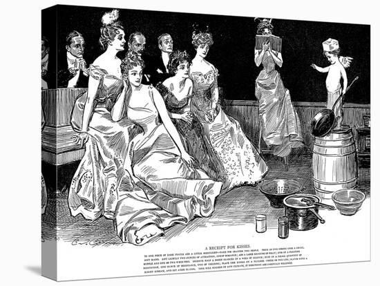 Recipe for Kisses-Charles Dana Gibson-Stretched Canvas