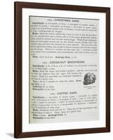 Recipes For Christmas Cake, Cocoa-nut Macaroons and Coffee Cake-Isabella Beeton-Framed Giclee Print