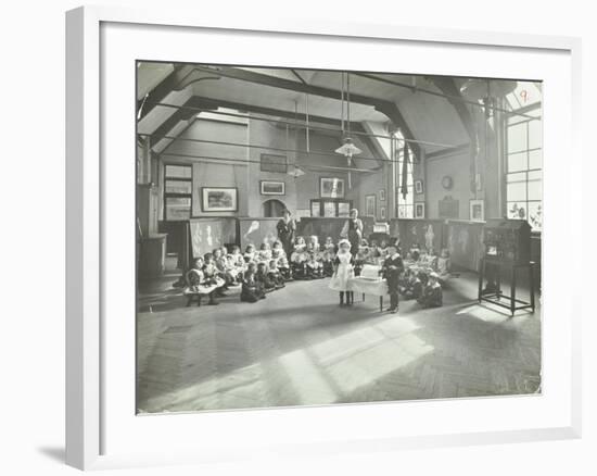 Recitation of the Sick Dolly, Flint Street School, Southwark, London, 1908-null-Framed Photographic Print