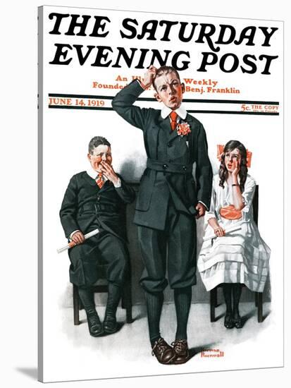 "Recitation" Saturday Evening Post Cover, June 14,1919-Norman Rockwell-Stretched Canvas