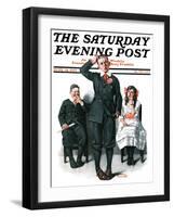 "Recitation" Saturday Evening Post Cover, June 14,1919-Norman Rockwell-Framed Giclee Print