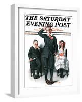 "Recitation" Saturday Evening Post Cover, June 14,1919-Norman Rockwell-Framed Giclee Print