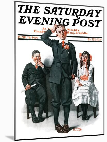"Recitation" Saturday Evening Post Cover, June 14,1919-Norman Rockwell-Mounted Giclee Print