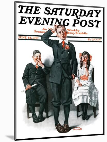 "Recitation" Saturday Evening Post Cover, June 14,1919-Norman Rockwell-Mounted Giclee Print