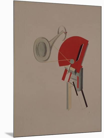 Reciter. Figurine for the Opera Victory over the Sun, 1920-1921-El Lissitzky-Mounted Giclee Print