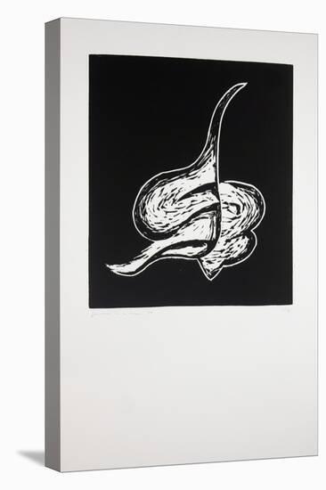 Reclining, 2019 (Linocut)-Guilherme Pontes-Stretched Canvas