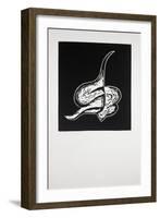 Reclining, 2019 (Linocut)-Guilherme Pontes-Framed Giclee Print