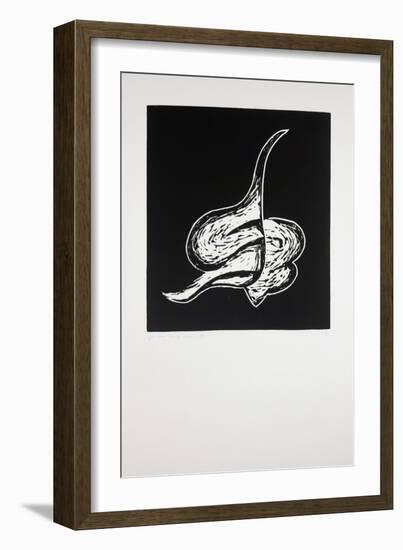 Reclining, 2019 (Linocut)-Guilherme Pontes-Framed Giclee Print