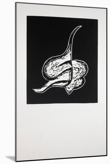 Reclining, 2019 (Linocut)-Guilherme Pontes-Mounted Giclee Print