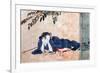 Reclining Beauty and Cat-Kyosai Kawanabe-Framed Giclee Print