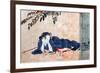 Reclining Beauty and Cat-Kyosai Kawanabe-Framed Giclee Print