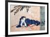 Reclining Beauty and Cat-Kyosai Kawanabe-Framed Giclee Print