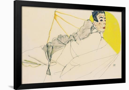 Reclining Boy (Erich Lederer)-Egon Schiele-Framed Giclee Print