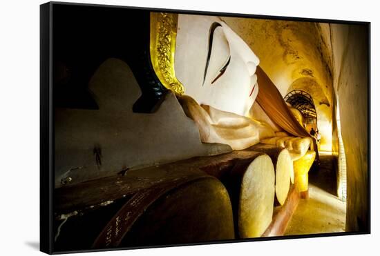 Reclining Buddha at Manuha Paya (Manuha Temple), a Buddhist Temple Built in Myinkaba-Thomas L-Framed Stretched Canvas