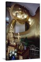 Reclining Buddha Covered with Gold Leaf-null-Stretched Canvas