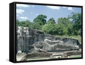 Reclining Buddha, Gal Vihara, Polonnaruwa (Polonnaruva), Unesco World Heritage Site, Sri Lanka-Mrs Holdsworth-Framed Stretched Canvas