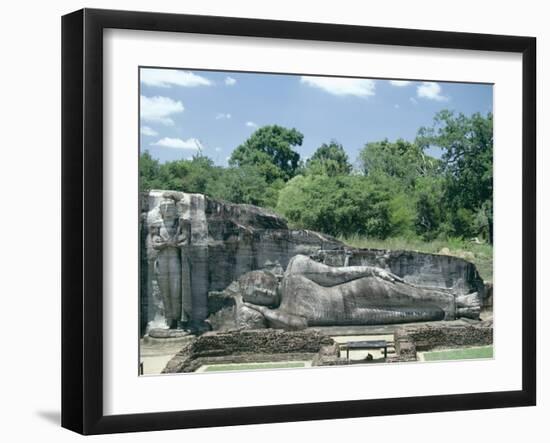 Reclining Buddha, Gal Vihara, Polonnaruwa (Polonnaruva), Unesco World Heritage Site, Sri Lanka-Mrs Holdsworth-Framed Photographic Print