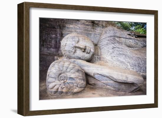 Reclining Buddha in Nirvana at Gal Vihara Rock Temple-Matthew Williams-Ellis-Framed Photographic Print