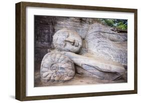 Reclining Buddha in Nirvana at Gal Vihara Rock Temple-Matthew Williams-Ellis-Framed Photographic Print