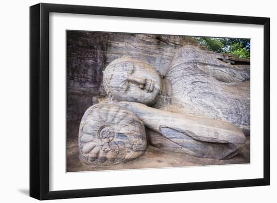 Reclining Buddha in Nirvana at Gal Vihara Rock Temple-Matthew Williams-Ellis-Framed Photographic Print