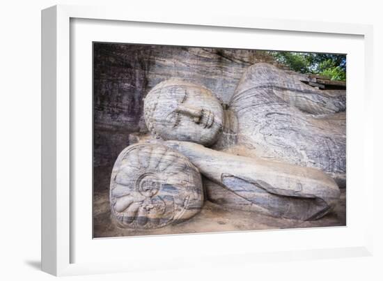 Reclining Buddha in Nirvana at Gal Vihara Rock Temple-Matthew Williams-Ellis-Framed Photographic Print