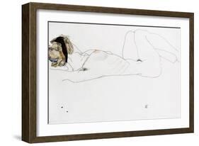 Reclining Female Nude, 1912-Egon Schiele-Framed Giclee Print