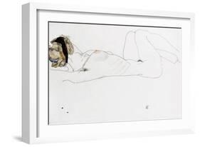 Reclining Female Nude, 1912-Egon Schiele-Framed Giclee Print