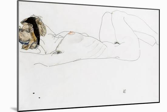 Reclining Female Nude, 1912-Egon Schiele-Mounted Giclee Print