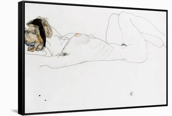 Reclining Female Nude, 1912-Egon Schiele-Framed Stretched Canvas