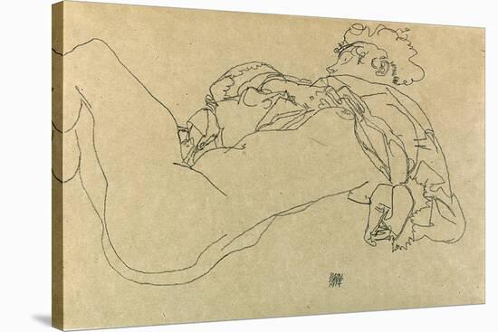 Reclining Female Nude, 1914-Egon Schiele-Stretched Canvas