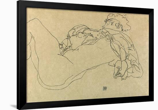 Reclining Female Nude, 1914-Egon Schiele-Framed Giclee Print