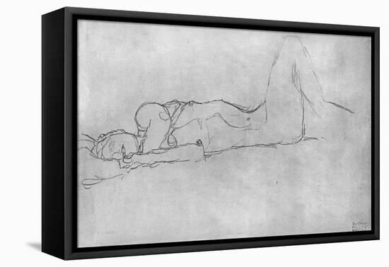 Reclining Female Nude, c.1914-Gustav Klimt-Framed Stretched Canvas