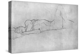 Reclining Female Nude, c.1914-Gustav Klimt-Stretched Canvas