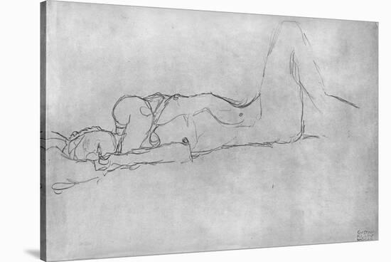 Reclining Female Nude, c.1914-Gustav Klimt-Stretched Canvas