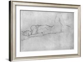 Reclining Female Nude, c.1914-Gustav Klimt-Framed Giclee Print