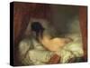 Reclining Female Nude, circa 1844-45-Jean-François Millet-Stretched Canvas