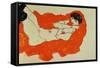 Reclining Female Nude on Red Drape, 1914-Egon Schiele-Framed Stretched Canvas