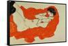 Reclining Female Nude on Red Drape, 1914-Egon Schiele-Framed Stretched Canvas