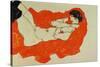 Reclining Female Nude on Red Drape, 1914-Egon Schiele-Stretched Canvas